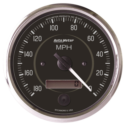 Autometer 201013 Speedometer, Cobra, 180 MPH, Electric, Analog, 4 in Diameter, Programmable, Black Face, Each
