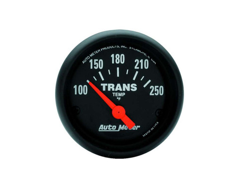 Autometer 2640 Transmission Temperature Gauge, Z-Series, 100-250 Degree F, Electric, Analog, Short Sweep, 2-1/16 in Diameter, Black Face, Each