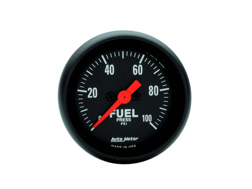 Autometer 2663 Fuel Pressure Gauge, Z-Series, 0-100 psi, Electric, Analog, Full Sweep, 2-1/16 in Diameter, Black Face, Each
