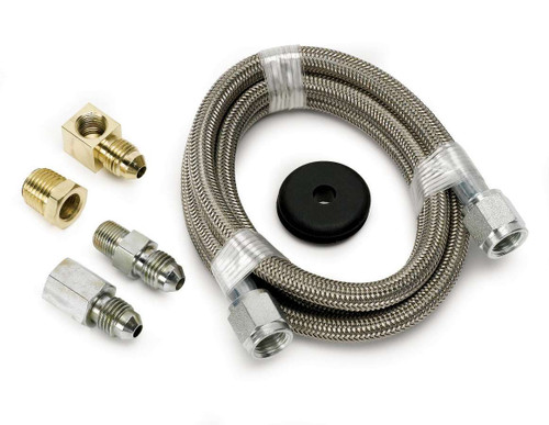 Autometer 3229 Gauge Line Kit, 4 AN, 4 ft, 4 AN Female to 4 AN Female, Fittings Included, Braided Stainless, Mechanical Pressure Gauges, Kit