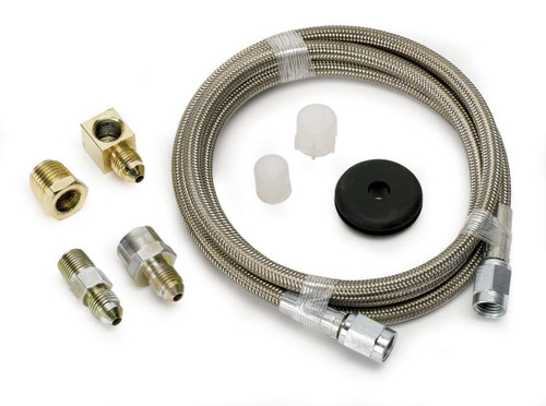 Autometer 3235 Gauge Line Kit, 3 AN, 4 ft, 3 AN Female to 3 AN Female, Fittings Included, Braided Stainless, Mechanical Pressure Gauges, Kit