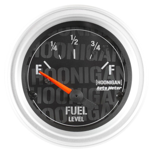 Autometer 4316-09000 Fuel Level Gauge, Hoonigan Ultra-Lite, 240-33 ohm, Electric, Analog, Short Sweep, 2-1/16 in Diameter, Black Face, Each