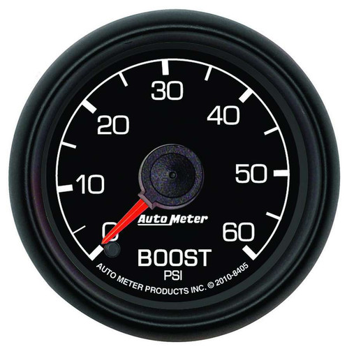 Autometer 8405 Boost Gauge, Ford Factory Match, 0-60 psi, Mechanical, Analog, 2-1/16 in Diameter, Black Face, Each