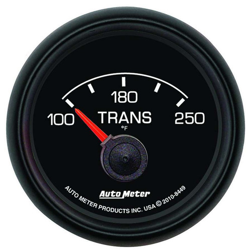 Autometer 8449 Transmission Temperature Gauge, Factory Match Ford, 100-250 Degree F, Electric, Analog, Short Sweep, 2-1/16 in Diameter, Black Face, Each