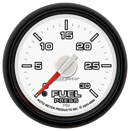 Autometer 8560 Fuel Pressure Gauge, Gen3 Dodge Factory Match, 0-30 psi, Electric, Analog, Full Sweep, 2-1/16 in Diameter, White Face, Each