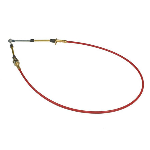 B And M Automotive 80605 Shifter Cable, 5 ft Long, 2-1/2 in Stroke, Threaded / Eyelet Ends, Steel Cable, Plastic Liner, Red, B&M Shifters, Each