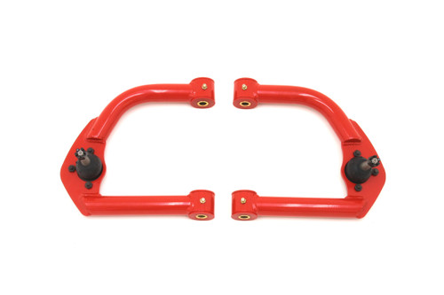 BMR Suspension AA001R Control Arm, Tubular, Upper, Screw-In Ball Joints, Bushings, Steel, Red Powder Coat, GM F-Body 1993-2002, Pair