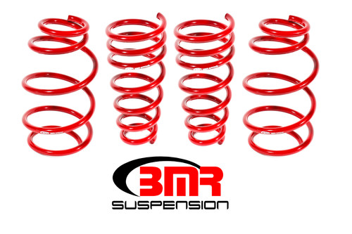 BMR Suspension SP052R Suspension Spring Kit, 1.2 in Lowering, 4 Coil Springs, Red Powder Coat, Chevy Camaro 2010-15, Kit