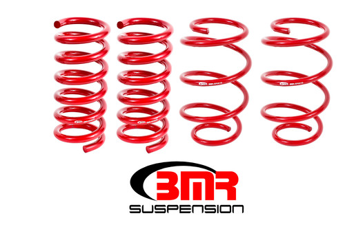BMR Suspension SP080R Suspension Spring Kit, Performance, Lowering, 4 Coil Springs, Red Powder Coat, Ford Mustang 2015-20, Kit