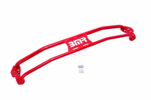 BMR Suspension STB017R Strut Tower Brace, Tubular, Steel, Red Powder Coat, Chevy Camaro 2011-15, Each