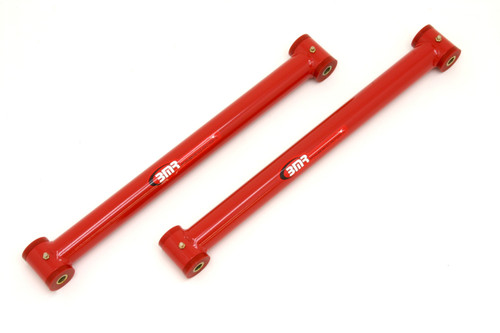 BMR Suspension TCA001R Trailing Arm, Tubular, Lower, Polyurethane Bushings, Steel, Red Powder Coat, GM F-Body 1982-2002, Pair