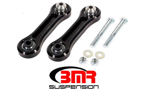 BMR Suspension TCA045 Vertical Link, Spherical Bearing, Billet Aluminum, Black Anodized, Ford Mustang 2015-21, Pair