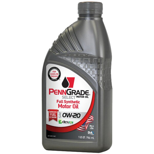 Penngrade Motor Oil BPO61526 Motor Oil, Select, 0W20, Synthetic, 1 qt Bottle, Each