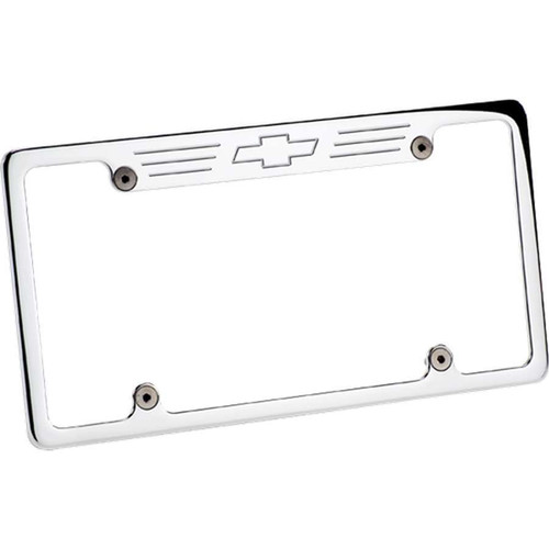 Billet Specialties 55623 License Plate Frame, 12-5/8 x 6-7/8 in, Stainless Hardware, Engraved Bowtie, Recessed, Billet Aluminum, Polished, Each