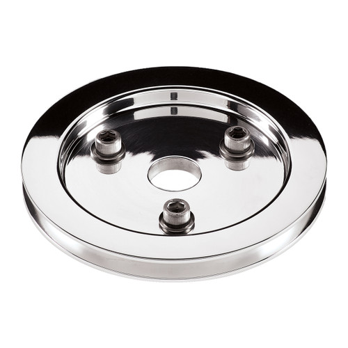 Billet Specialties 79210 Crankshaft Pulley, V-Belt, 1 Groove, 6.438 in Diameter, Billet Aluminum, Polished, Long Water Pump, Big Block Chevy, Each