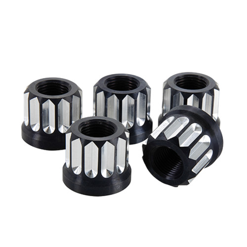 Billet Specialties LNRFN5818 Lug Nut, 5/8-18 in Thread, 12 Point Head, Aluminum, Black Anodized, Set of 5