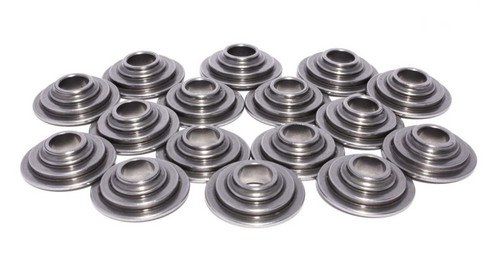 Comp Cams 1750-16 Valve Spring Retainer, 10 Degree, 0.870 in / 0.735 in OD Steps, 1.250 in Dual Spring, Steel, Set of 16