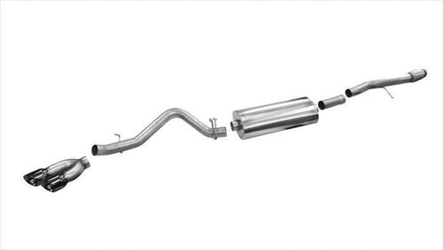 Corsa Performance 14866BLK Exhaust System, Sport, Cat-Back, 3-1/2 in Diameter, Single Rear Exit, Dual 4-1/2 in Polished Tips, Stainless, Natural, GM LS-Series, GM Fullsize Truck 2014-18, Kit