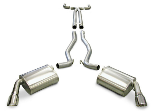 Corsa Performance 14951 Exhaust System, Sport, Cat-Back, 2-1/2 in Diameter, 4 in Tips, Stainless, Natural, GM LS-Series, Chevy Camaro 2010-14, Kit