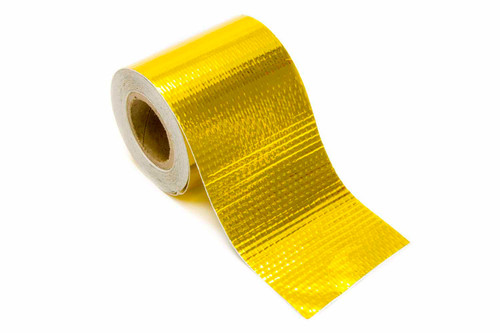Design Engineering 10396 Heat Barrier Tape, Reflect-A-Gold, 2 in Wide, 15 ft Roll, Self Adhesive Backing, Laminated Glass Cloth, Gold, Each