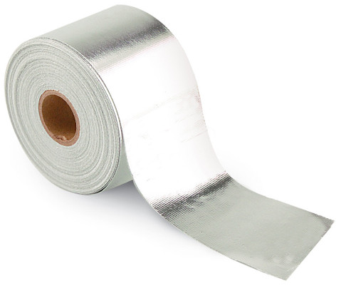 Design Engineering 10468 Heat Barrier Tape, Cool Tape, 2 in Wide, 30 ft Roll, Self Adhesive, Aluminized Fiberglass, Silver, Each