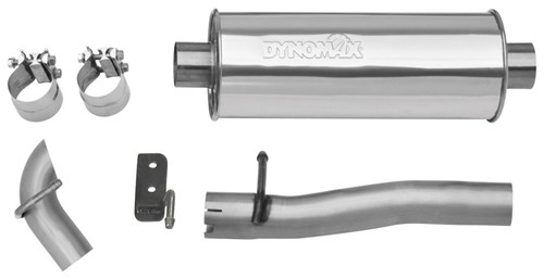 Dynomax 39516 Exhaust System, Ultra Flo, Cat-Back, 2-1/2 in Diameter, Single Rear Exit, Turn Down Tip, Stainless, Natural, Jeep V6, 4-Door, Jeep Wrangler JK 2007-11, Kit