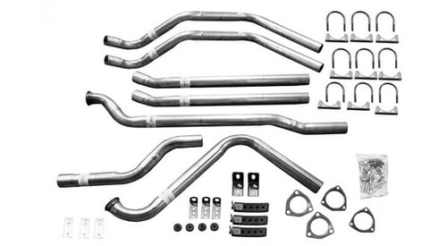 Dynomax 89016 Exhaust Pipe Kit, Header-Back, 2-1/4 in Pipe Diameter, Steel, Aluminized, Ford Fullsize SUV / Truck 1980-95, Kit