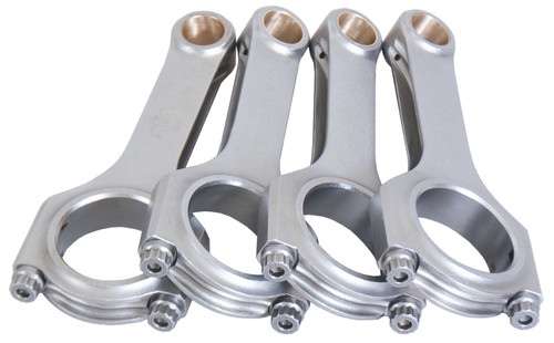 Eagle CRS5233M3D Connecting Rod, H Beam, 5.233 in Long, Bushed, 3/8 in Cap Screws, Forged Steel, Mazda 4-Cylinder, Set of 4