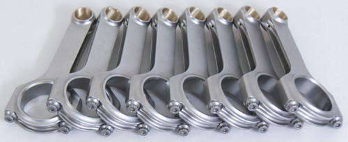 Eagle CRS6100M3D Connecting Rod, H Beam, 6.100 in Long, Bushed, 7/16 in Cap Screws, Forged Steel, GM LS-Series, Set of 8