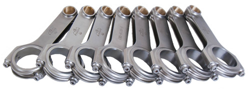 Eagle CRS61353D Connecting Rod, H Beam, 6.135 in Long, Bushed, 7/16 in Cap Screws, Forged Steel, Big Block Chevy, Set of 8