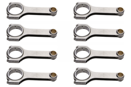 Eagle CRS6200B3D2000 Connecting Rod, H Beam, 6.200 in Long, Bushed, 7/16 in Cap Screws, ARP2000, Small Block Chevy, Set of 8