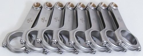 Eagle CRS6735O3D Connecting Rod, H Beam, 6.735 in Long, Bushed, 7/16 in Cap Screws, Forged Steel, Oldsmobile V8, Set of 8