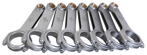 Eagle CRS68003D Connecting Rod, H Beam, 6.800 in Long, Bushed, 7/16 in Cap Screws, Forged Steel, Various V8 Applications, Set of 8
