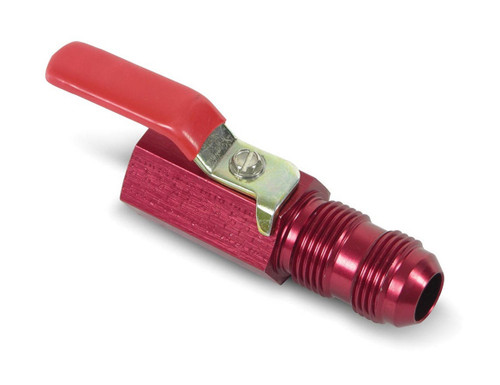 Earls 230505ERL Shut Off Valve, Manual, 1/2 in NPT Female to 10 AN Bulkhead, 2-3/4 in Length, Aluminum, Red Anodized, Each