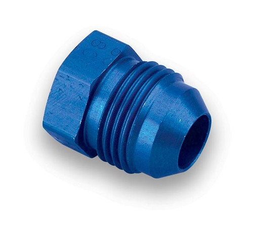 Earls 580606ERL Fitting, Plug, 6 AN, Hex Head, Aluminum, Blue Anodized, Pair