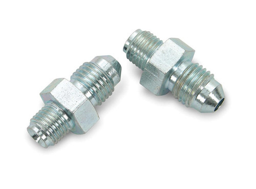 Earls 591972ERL Fitting, Adapter, Straight, 4 AN Male to 3/8-24 in Inverted Flare Male, Short, Steel, Natural, 3/16 in Hardline, Pair