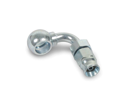 Earls 601503ERL Fitting, Hose End, Banjo, Speed Seal, 90 Degree, Non-Adjustable, Long, 3 AN Hose to 10 mm Banjo, Steel, Natural, Each