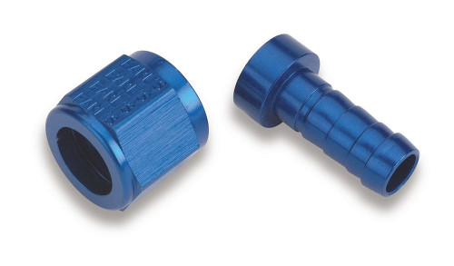Earls 700106ERL Fitting, Hose End, Auto-Mate, Straight, 6 AN Hose Barb to 6 AN Female, Aluminum, Blue Anodized, Each