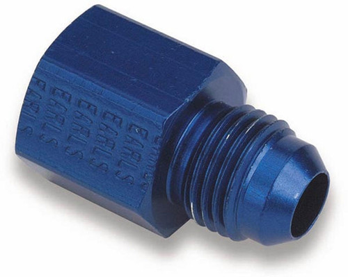 Earls 9894DBJERL Fitting, Adapter, Straight, 6 AN Male to 16 mm x 1.50 Female O-Ring, Aluminum, Blue Anodized, Each