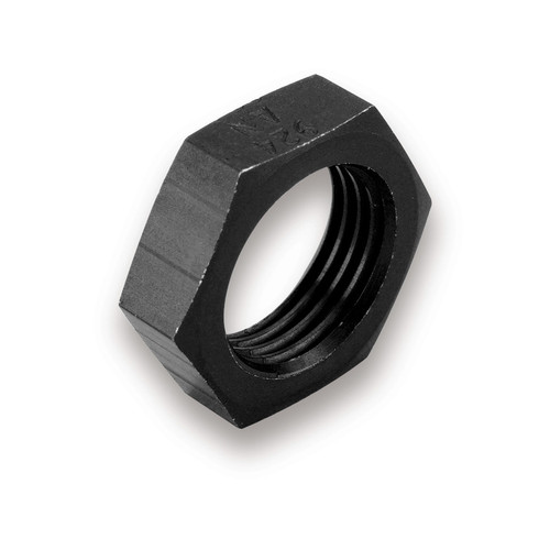 Earls AT992408ERL Bulkhead Fitting Nut, 8 AN, Aluminum, Black Anodized, Each