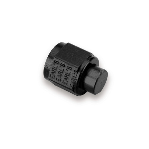 Earls AT992908ERL Fitting, Cap, 8 AN, Aluminum, Black Anodized, Each