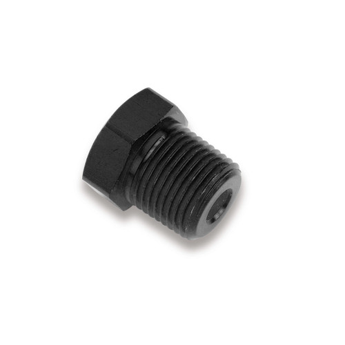 Earls AT993304ERL Fitting, Plug, 1/2 in NPT, Hex Head, Aluminum, Black Anodized, Each