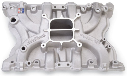 Edelbrock 2171 Intake Manifold, Performer 400 Non EGR, Square Bore, Dual Plane, Aluminum, Natural, Ford Cleveland / Modified, Each