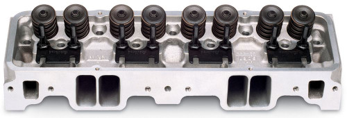 Edelbrock 60759 Cylinder Head, Performer, Assembled, 2.020 / 1.600 in Valve, 185 cc Intake, 70 cc Chamber, 1.460 in Springs, Straight Plug, Aluminum, Small Block Chevy, Each