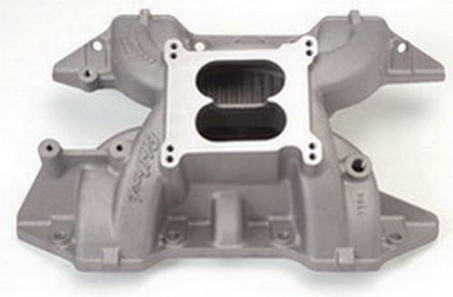 Edelbrock 7186 Intake Manifold, Performer 383, Square Bore, Dual Plane, Aluminum, Natural, Mopar B-Series, Each