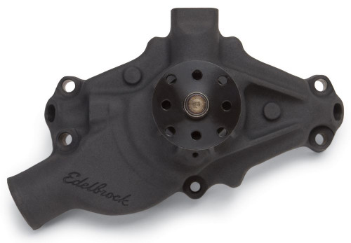 Edelbrock 8817 Water Pump, Mechanical, Victor Circle Track, 3/4 in Pilot, Short Design, Aluminum, Black Powder Coat, Small Block Chevy, Each