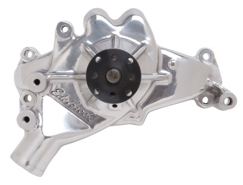 Edelbrock 8861 Water Pump, Mechanical, Victor Series, 5/8 in Pilot, Long Design, Aluminum, Polished, Big Block Chevy, Each