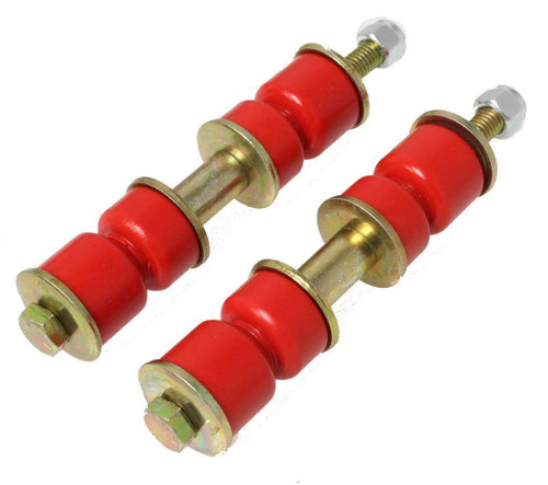 Energy Suspension 9.8162R End Link, Hyper-Flex, 2-3/4 to 3-1/4 in Adjustable Long Sleeve, 3/8 in Bolts / Nuts / Washers, Polyurethane / Steel, Red / Cadmium, Various Applications, Pair