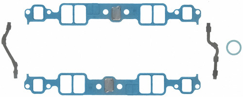 Fel-Pro MS 90322 Intake Manifold Gasket, 1.229 x 1.988 in Rectangular Port, Steel Core Laminate, Small Block Chevy, Kit