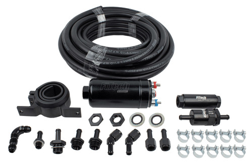 Fitech Fuel Injection 50001 Fuel Pump, GO EFI, Electric, In-Line, 255 lph, 40 ft 3/8 Fuel Line / Filter / Hardware Included, Kit